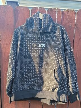 DOPE Black Bandana-Print Crewneck Sweater